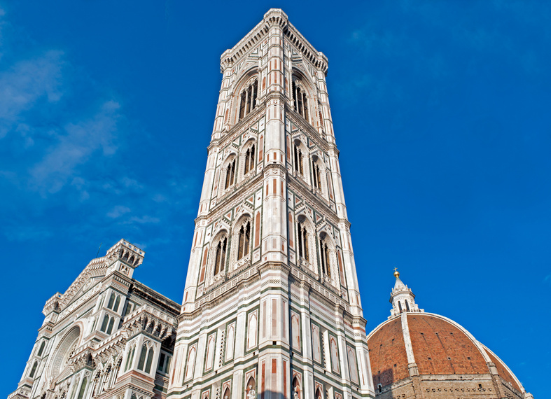 Giotto's Bell Tower By Cathedral